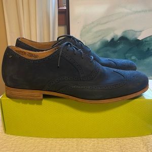 Mens Rockport Navy Suede/Leather Dress Shoes